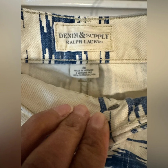 Denim & Supply Ralph Lauren Women's Southwestern Aztec Shorts BlueWhite Size 28 - Picture 3 of 11